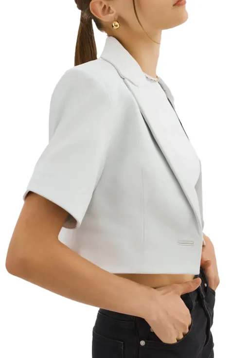 womens-short-sleeve-white-faux-leather-blazer