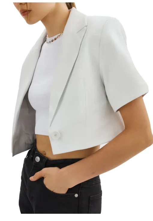 womens-short-sleeve-white-faux-leather-blazer
