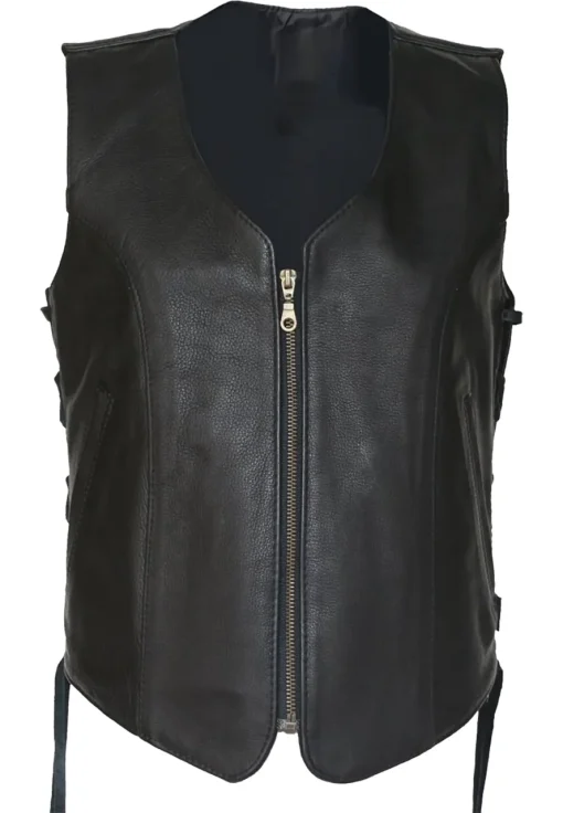 womens-zip-up-black-faux-leather-biker-vest