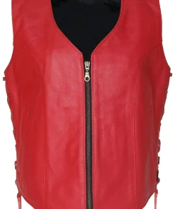 womens-zip-up-red-faux-leather-biker-vest