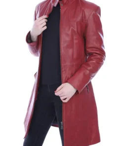 womens-zip-up-red-faux-leather-coat