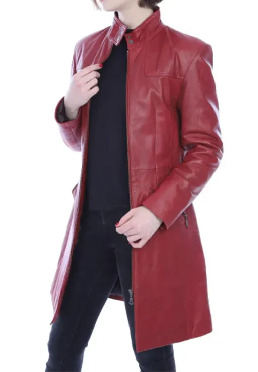 womens-zip-up-red-faux-leather-coat