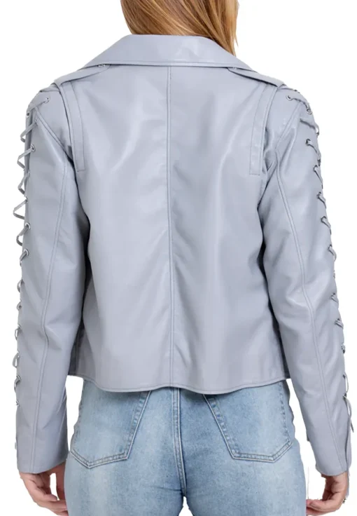 womens-lace-up-sleeve-grey-faux-leather-jacket