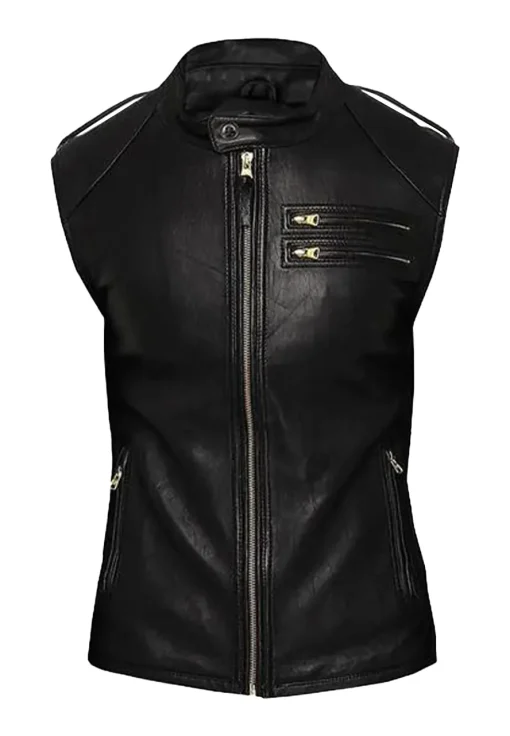 mens-black-faux-leather-fitted-biker-vest