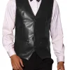 mens-black-faux-leather-suit-vest