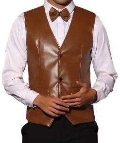 mens-brown-faux-leather-suit-vest