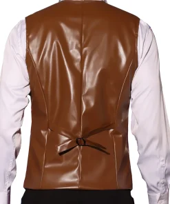 mens-brown-faux-leather-suit-vest