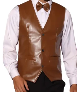 mens-brown-faux-leather-suit-vest