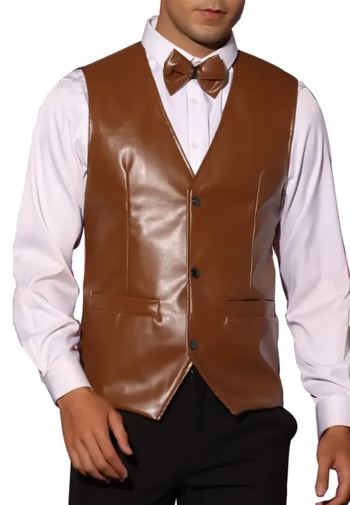 mens-brown-faux-leather-suit-vest