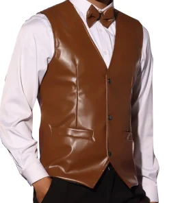 mens-brown-faux-leather-suit-vest