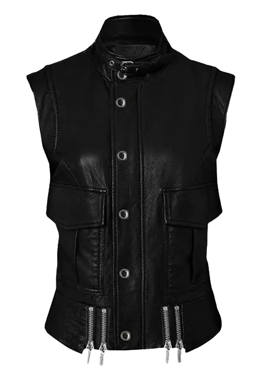 Men’s Cool Black Faux Leather Biker Vest 1 mens-cool-black-faux-leather-biker-vest