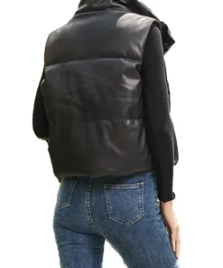 womens-black-faux-leather-puffer-vest