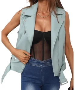 womens-blue-faux-leather-biker-vest-with-belt