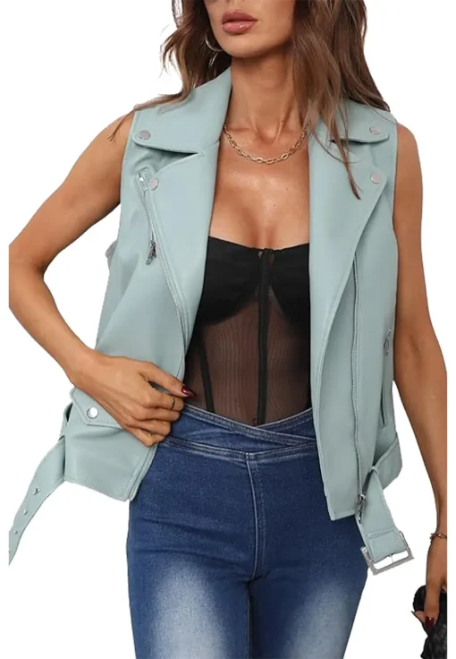 womens-blue-faux-leather-biker-vest-with-belt