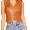 womens-brown-faux-leather-v-neck-vest