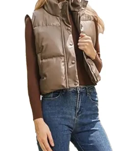 womens-coffee-faux-leather-puffer-vest