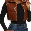 womens-cropped-coffee-faux-leather-puffer-vest
