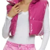 womens-cropped-magenta-faux-leather-puffer-vest