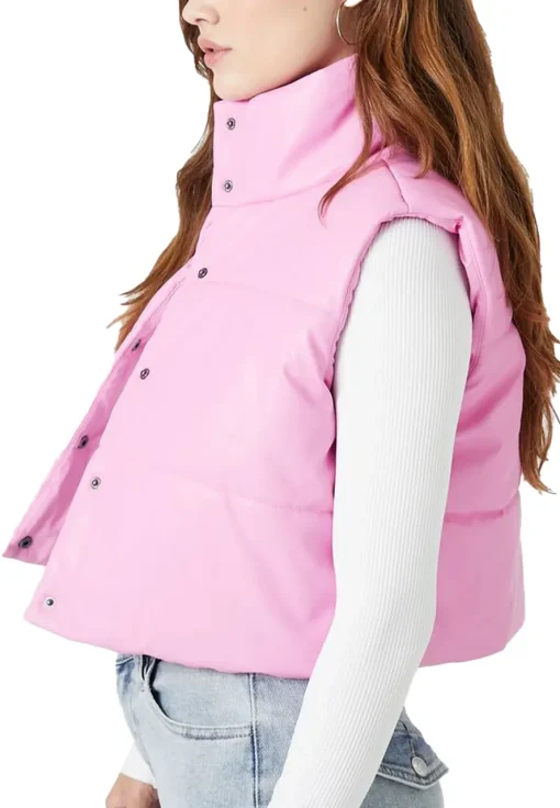 womens-cropped-pink-faux-leather-vest