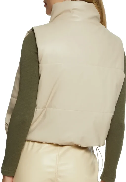 womens-drawstring-hem-beige-faux-leather-puffer-vest
