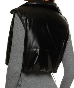 womens-drawstring-hem-black-faux-leather-puffer-vest