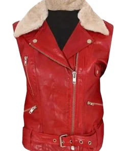 womens-fur-collar-red-faux-leather-biker-vest