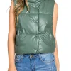 womens-green-puffer-faux-leather-vest
