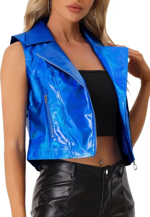 womens-lapel-collar-blue-faux-leather-cropped-vest