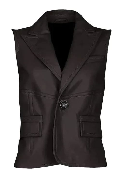 womens-one-button-brown-faux-leather-vest