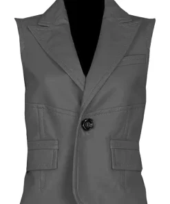 womens-one-button-grey-faux-leather-vest