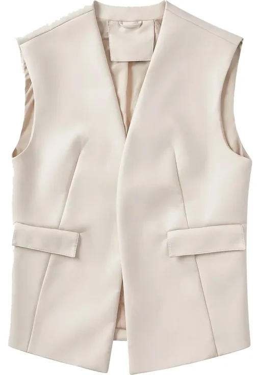 womens-open-front-beige-faux-leather-vest