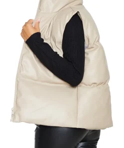 womens-petite-stone-faux-leather-puffer-vest