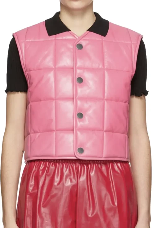 womens-quilted-pink-faux-leather-vest