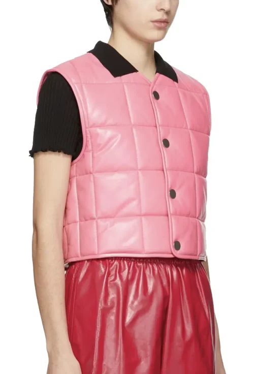 womens-quilted-pink-faux-leather-vest