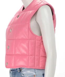 womens-quilted-pink-faux-leather-vest