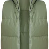 womens-tall-green-faux-leather-puffer-vest