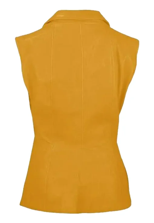 womens-three-button-yellow-faux-leather-vest