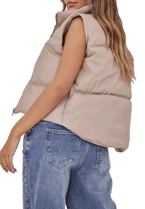 womens-truffle-faux-leather-puffer-vest
