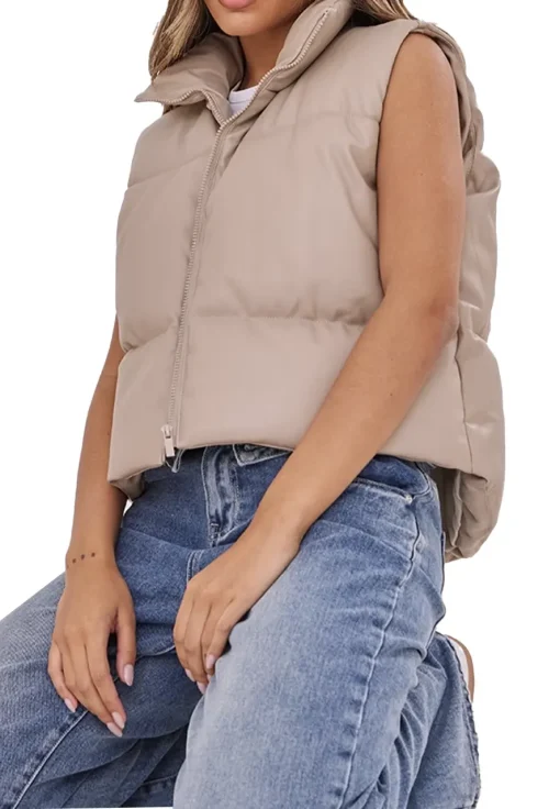 womens-truffle-faux-leather-puffer-vest