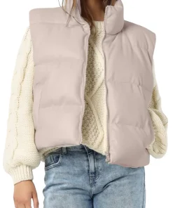 womens-whisper-pink-faux-leather-puffer-vest
