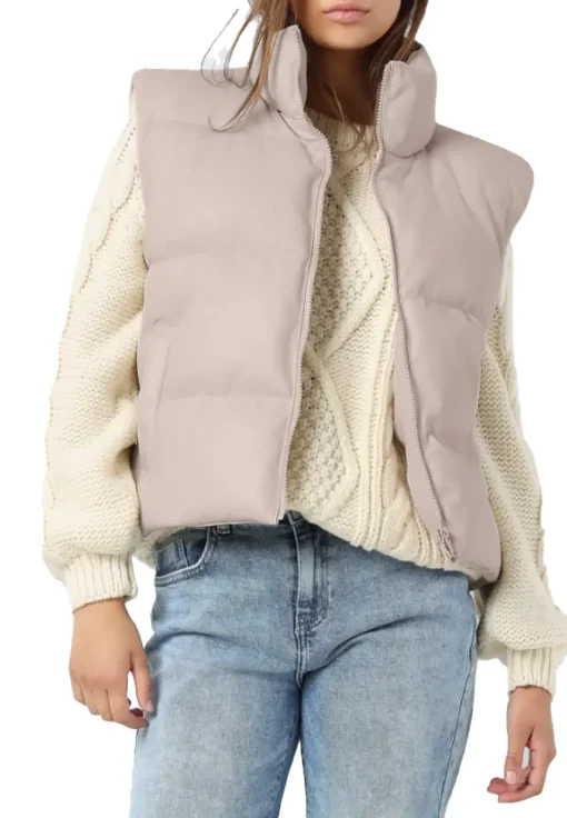 womens-whisper-pink-faux-leather-puffer-vest