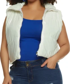 womens-zip-up-white-faux-leather-puffer-vest