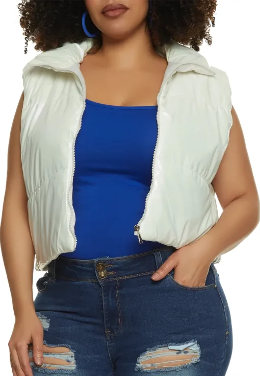 womens-zip-up-white-faux-leather-puffer-vest