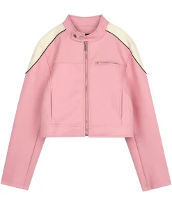 womens-casual-pink-faux-leather-biker-jacket