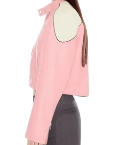 womens-casual-pink-faux-leather-biker-jacket
