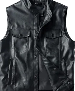 Men’s Biker Faux Leather Black Vest 6 mens-biker-faux-leather-black-vest