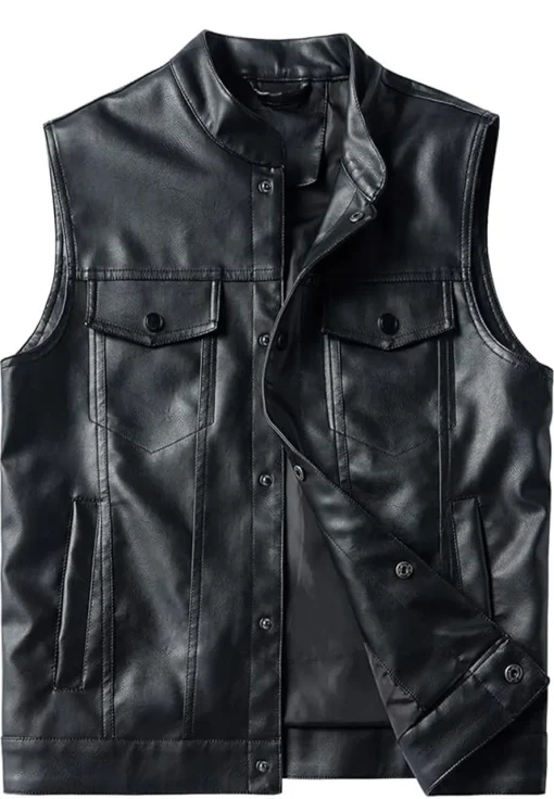 mens-biker-faux-leather-black-vest