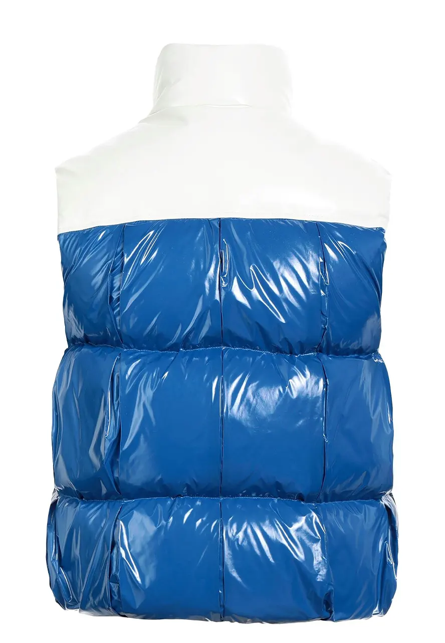 Men’s White and Blue Faux Leather Puffer Vest 2 mens-white-and-blue-faux-leather-puffer-vest