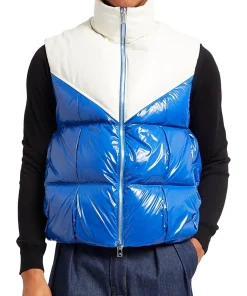 Men’s White and Blue Faux Leather Puffer Vest 6 mens-white-and-blue-faux-leather-puffer-vest