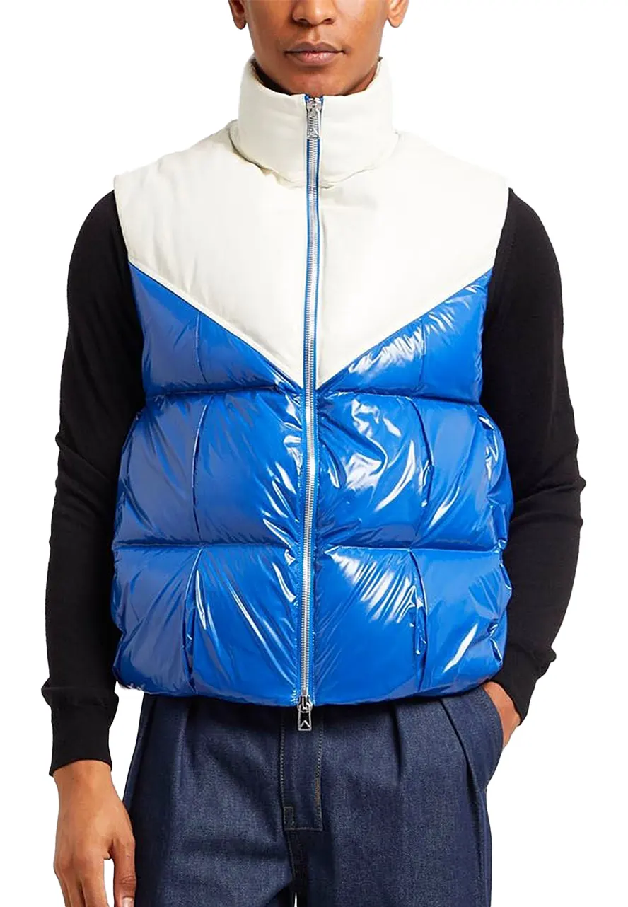 Men’s White and Blue Faux Leather Puffer Vest 3 mens-white-and-blue-faux-leather-puffer-vest